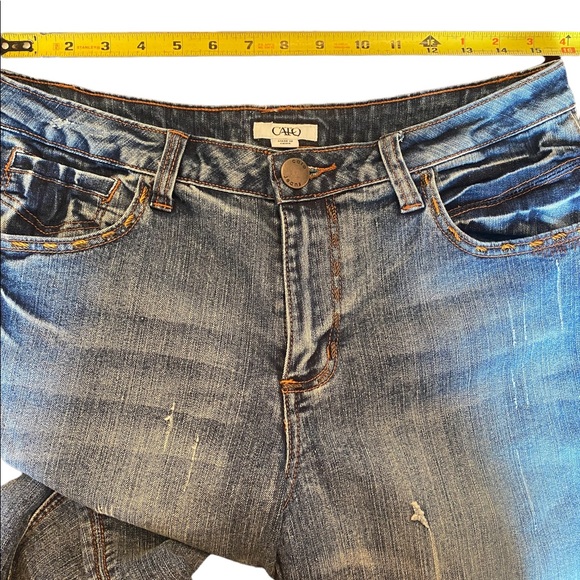 Cato Distressed Denim Capris with Embellished Stitching - Picture 10 of 16